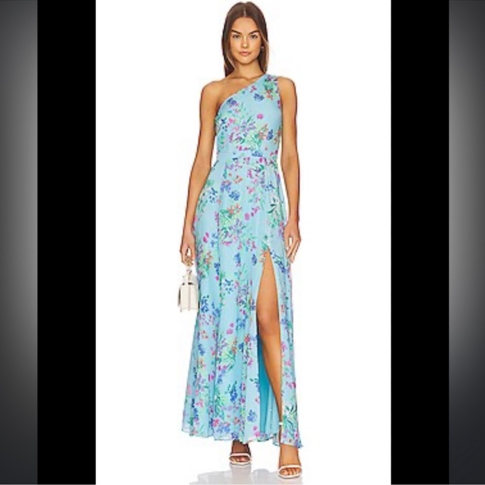 Yumi Kim One-Shoulder Dress in Blue Floral